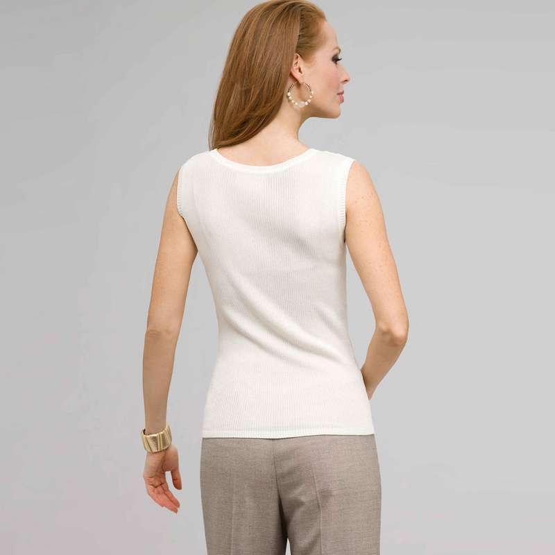Sleeveless Shell, Ivory, large image number 1